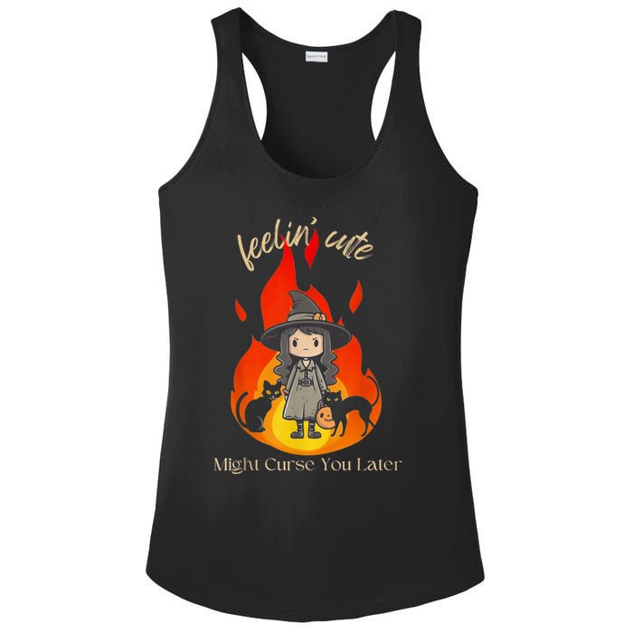 Feeling Cute Might Curse You Later Cute Witch Ladies PosiCharge Competitor Racerback Tank