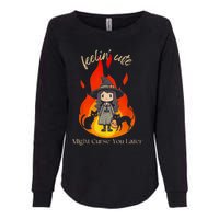 Feeling Cute Might Curse You Later Cute Witch Womens California Wash Sweatshirt