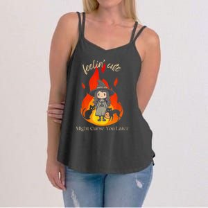 Feeling Cute Might Curse You Later Cute Witch Women's Strappy Tank