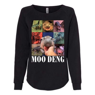 Funny Cute Moodeng Baby Pygmy Hippo Gift Womens California Wash Sweatshirt