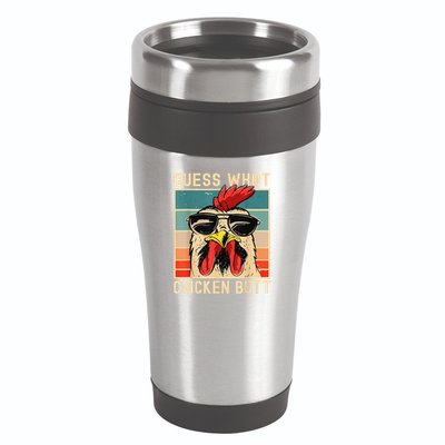 Funny Chicken Meme Guess What Chicken Butt 16oz Travel Tumbler