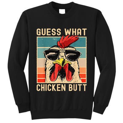 Funny Chicken Meme Guess What Chicken Butt Tall Sweatshirt