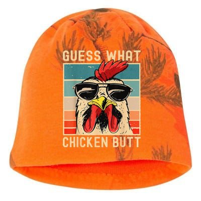 Funny Chicken Meme Guess What Chicken Butt Kati - Camo Knit Beanie