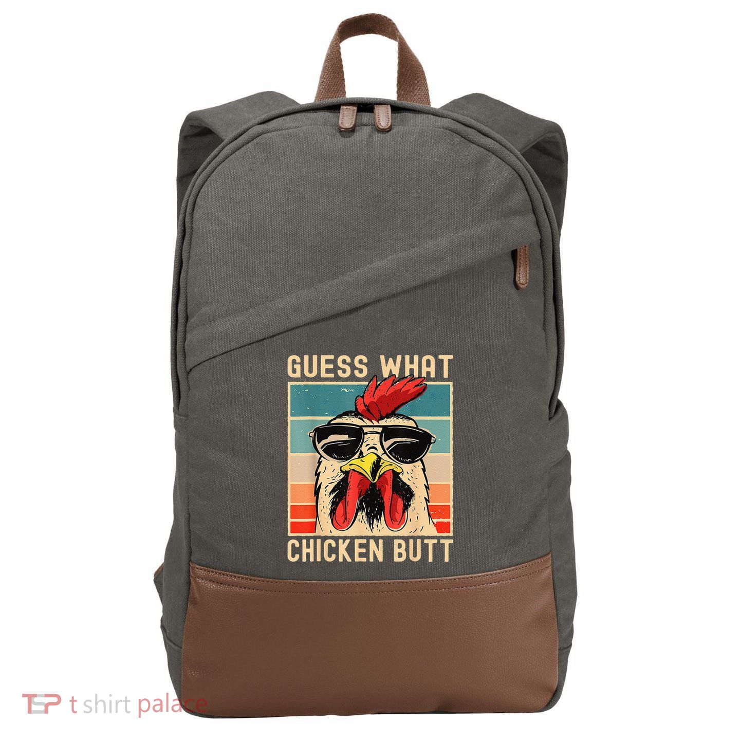 Funny Chicken Meme Guess What Chicken Butt Cotton Canvas Backpack