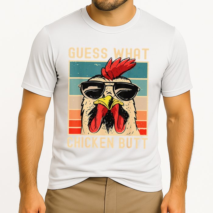 Funny Chicken Meme Guess What Chicken Butt Performance Shirt