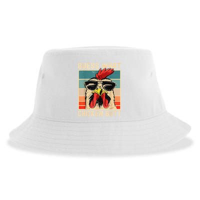 Funny Chicken Meme Guess What Chicken Butt Sustainable Bucket Hat