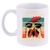 Funny Chicken Meme Guess What Chicken Butt 11oz C Handle Ceramic Mug