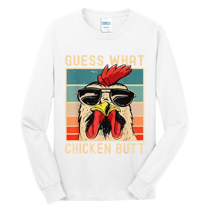 Funny Chicken Meme Guess What Chicken Butt Tall Long Sleeve T-Shirt