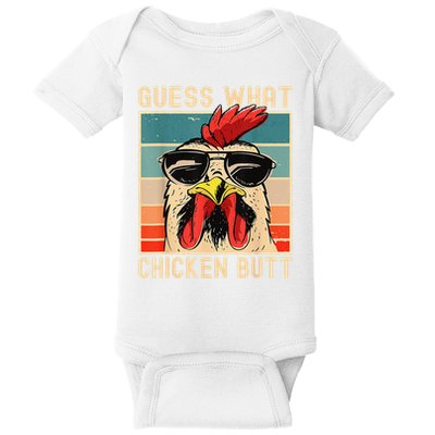 Funny Chicken Meme Guess What Chicken Butt Baby Bodysuit
