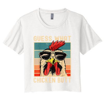 Funny Chicken Meme Guess What Chicken Butt Crop Top