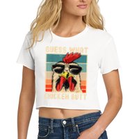Funny Chicken Meme Guess What Chicken Butt Crop Top