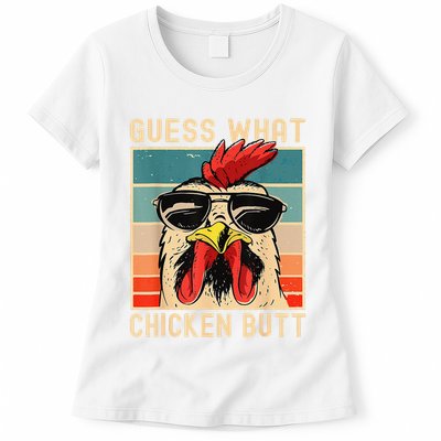 Funny Chicken Meme Guess What Chicken Butt Womens T-Shirt