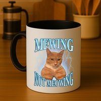 Funny Cat Meme With Meowing Looksmax Meowing Cat Mug