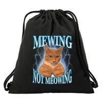 Funny Cat Meme With Meowing Looksmax Meowing Cat Drawstring Bag