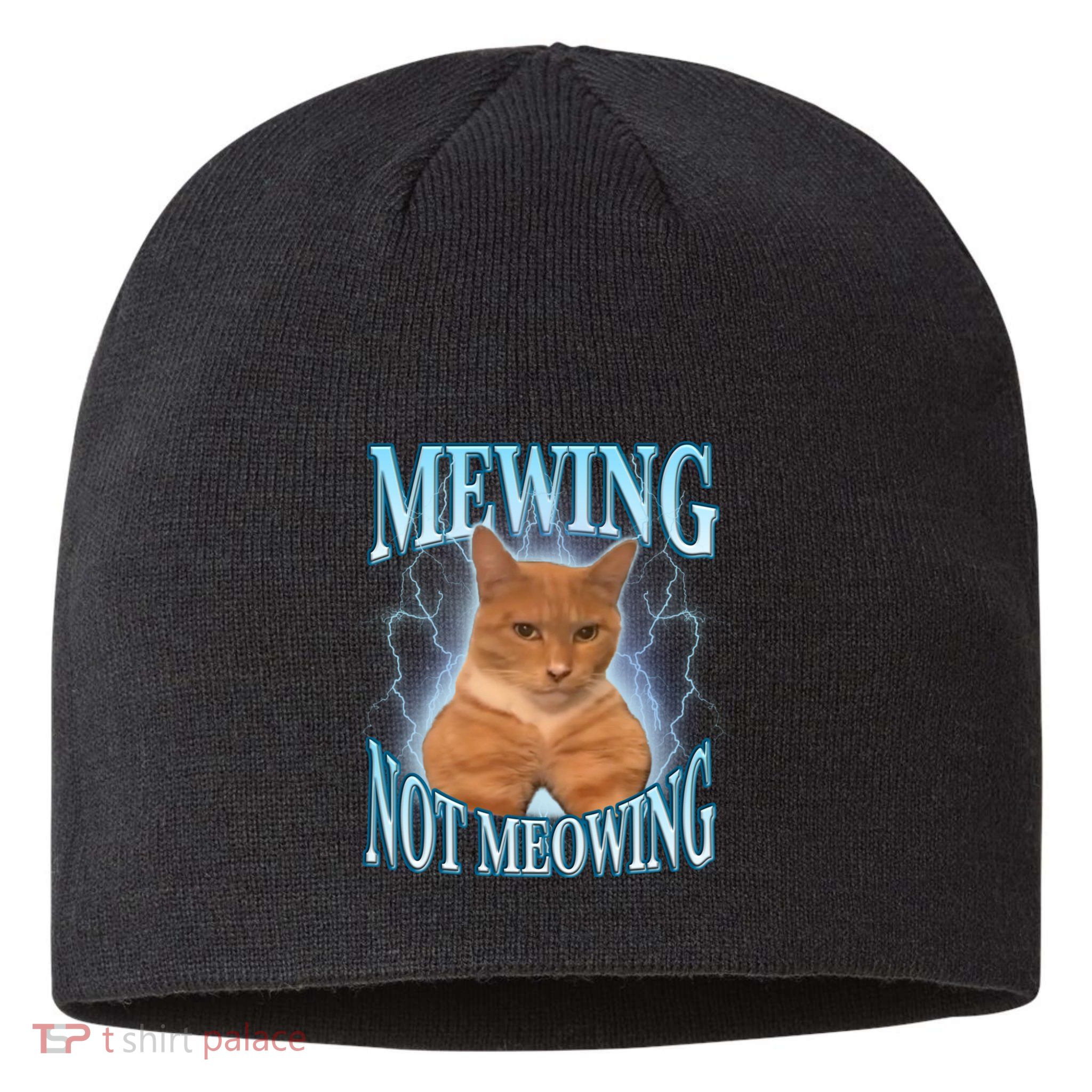 Funny Cat Meme With Meowing Looksmax Meowing Cat Sustainable Beanie