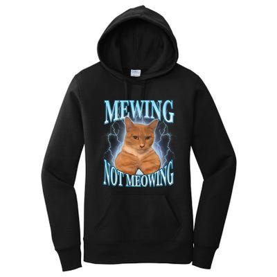 Funny Cat Meme With Meowing Looksmax Meowing Cat Women's Pullover Hoodie