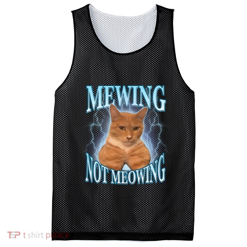 Funny Cat Meme With Meowing Looksmax Meowing Cat Mesh Reversible Basketball Jersey Tank