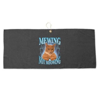 Funny Cat Meme With Meowing Looksmax Meowing Cat Large Microfiber Waffle Golf Towel