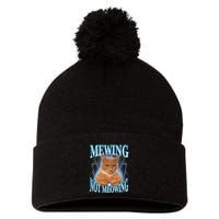 Funny Cat Meme With Meowing Looksmax Meowing Cat Pom Pom 12in Knit Beanie