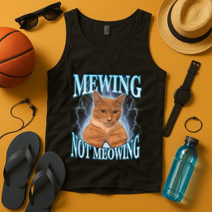 Funny Cat Meme With Meowing Looksmax Meowing Cat Tank Top