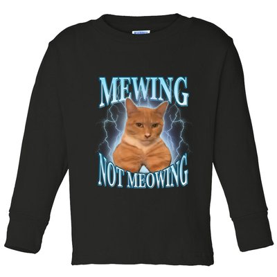 Funny Cat Meme With Meowing Looksmax Meowing Cat Toddler Long Sleeve Shirt