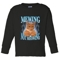 Funny Cat Meme With Meowing Looksmax Meowing Cat Toddler Long Sleeve Shirt