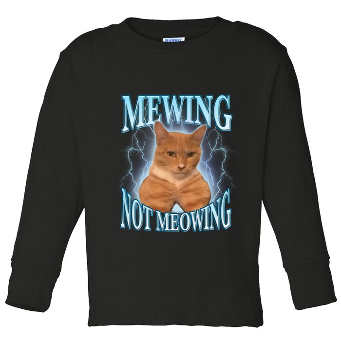 Funny Cat Meme With Meowing Looksmax Meowing Cat Toddler Long Sleeve Shirt