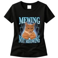 Funny Cat Meme With Meowing Looksmax Meowing Cat Womens T-Shirt