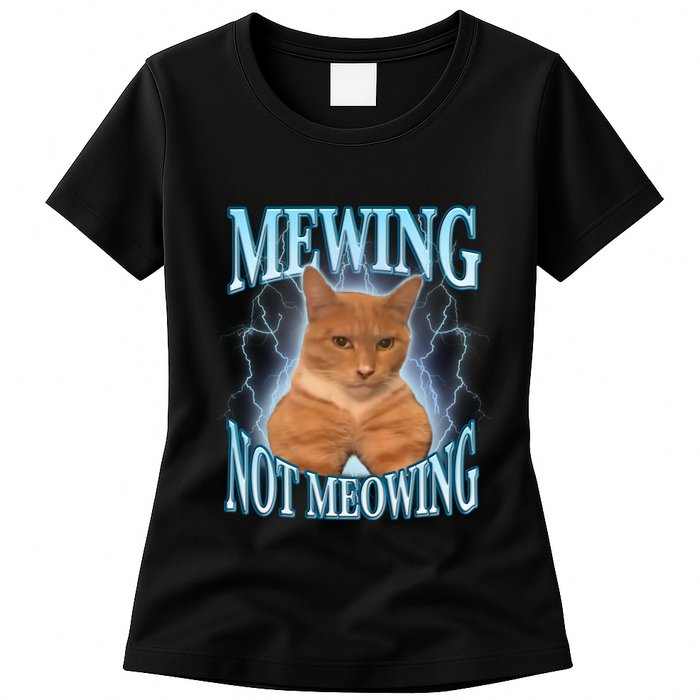 Funny Cat Meme With Meowing Looksmax Meowing Cat Womens T-Shirt