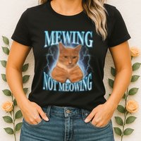 Funny Cat Meme With Meowing Looksmax Meowing Cat Womens T-Shirt