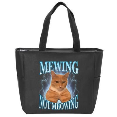 Funny Cat Meme With Meowing Looksmax Meowing Cat Zip Tote Bag