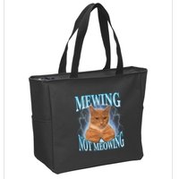 Funny Cat Meme With Meowing Looksmax Meowing Cat Zip Tote Bag