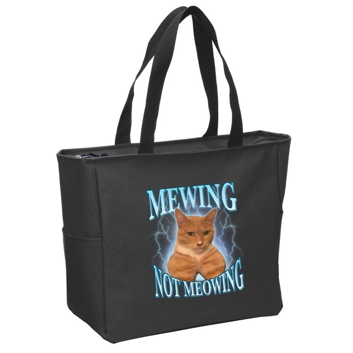 Funny Cat Meme With Meowing Looksmax Meowing Cat Zip Tote Bag