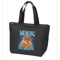 Funny Cat Meme With Meowing Looksmax Meowing Cat Zip Tote Bag