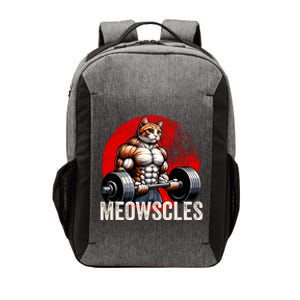 Funny Cat Meowscles Gym Weightlifting Cats Lovers Boy Vector Backpack