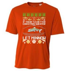 Funny Christmas Minnow Bait Fish Trap Angler Fishing Great Gift Cooling Performance Crew T-Shirt