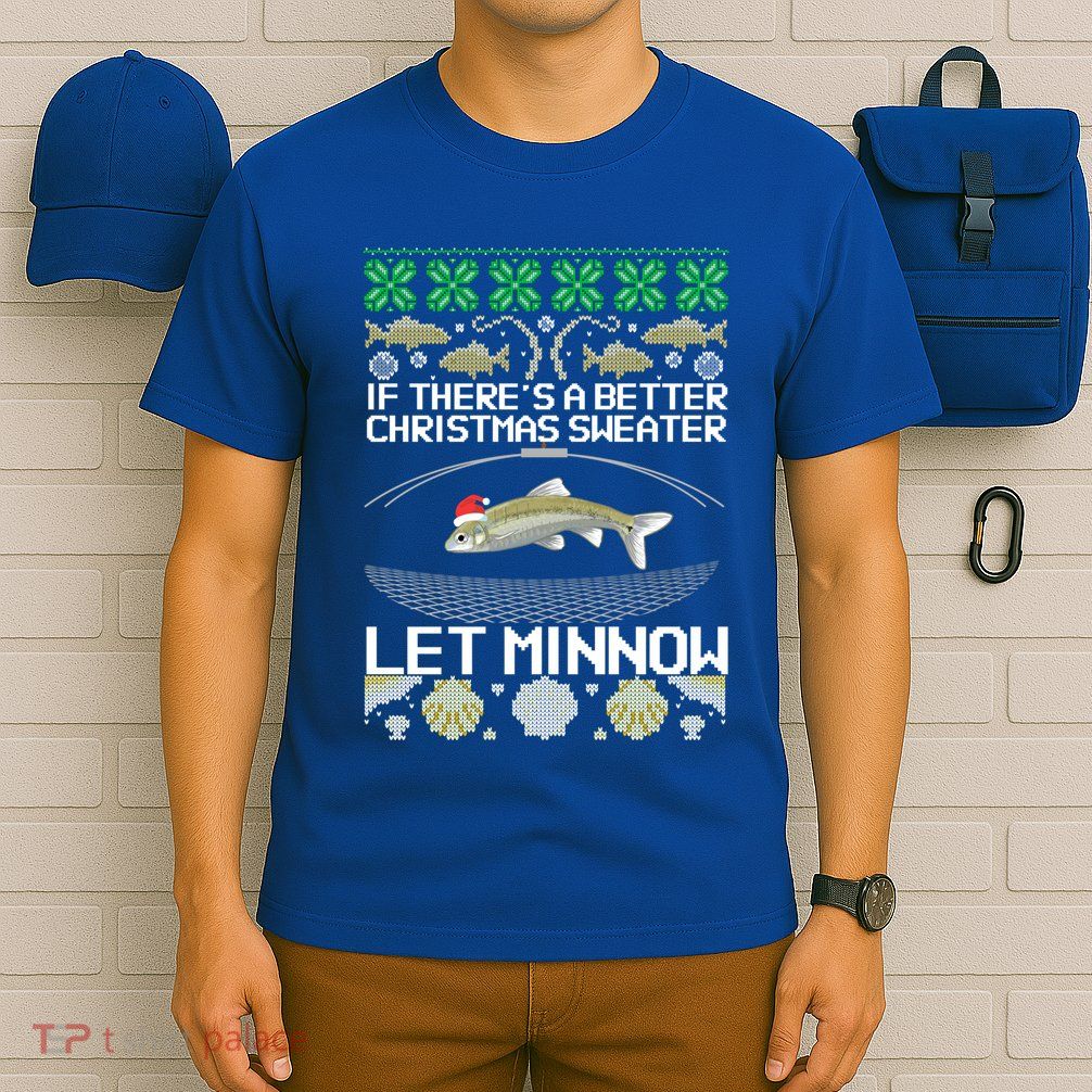 Funny Christmas Minnow Bait Fish Trap Angler Fishing Great Gift T-Shirt
