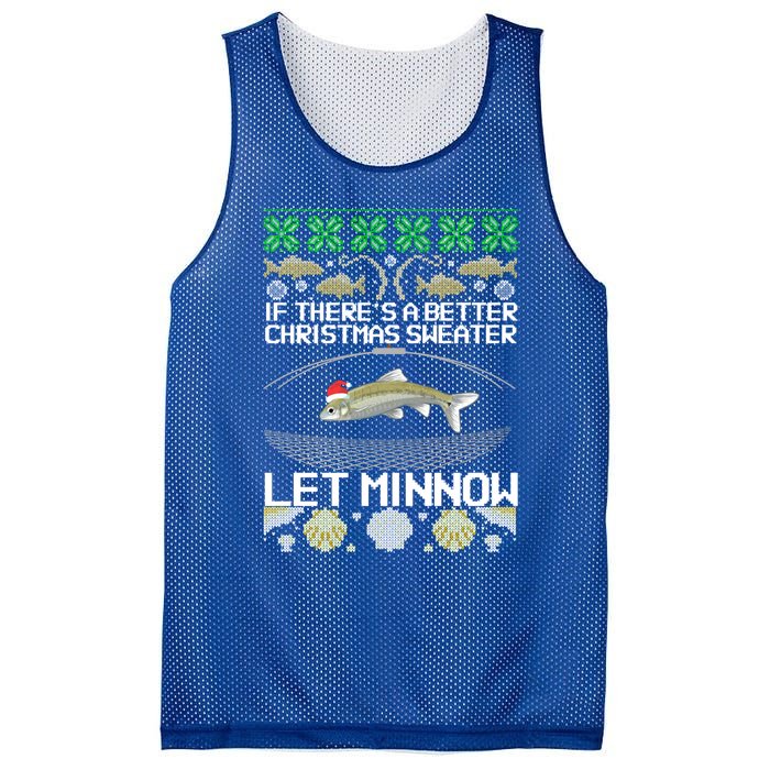 Funny Christmas Minnow Bait Fish Trap Angler Fishing Great Gift Mesh Reversible Basketball Jersey Tank