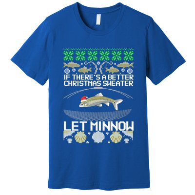 Funny Christmas Minnow Bait Fish Trap Angler Fishing Great Gift Premium T-Shirt