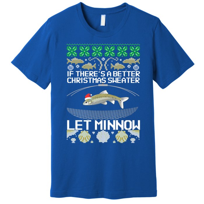 Funny Christmas Minnow Bait Fish Trap Angler Fishing Great Gift Premium T-Shirt