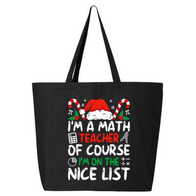 Funny Christmas Math Teacher IM A Math Teacher Gift 25L Jumbo Tote