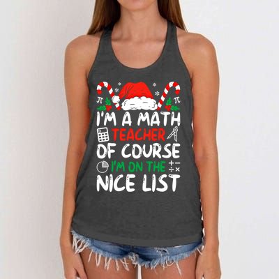 Funny Christmas Math Teacher IM A Math Teacher Gift Women's Knotted Racerback Tank