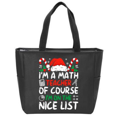 Funny Christmas Math Teacher IM A Math Teacher Gift Zip Tote Bag