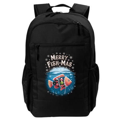Fishing Christmas Merry Fishmas Great Gift Daily Commute Backpack