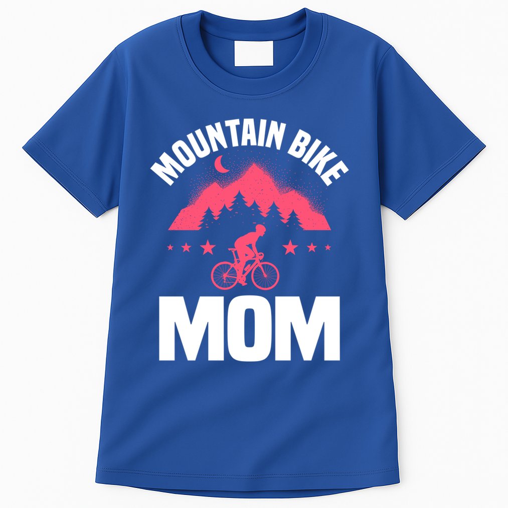 Funny Cycling Mountain Bike Mom Mtb Mountain Biking Mom Gift Tall T-Shirt