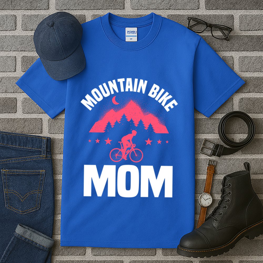 Funny Cycling Mountain Bike Mom Mtb Mountain Biking Mom Gift Tall T-Shirt