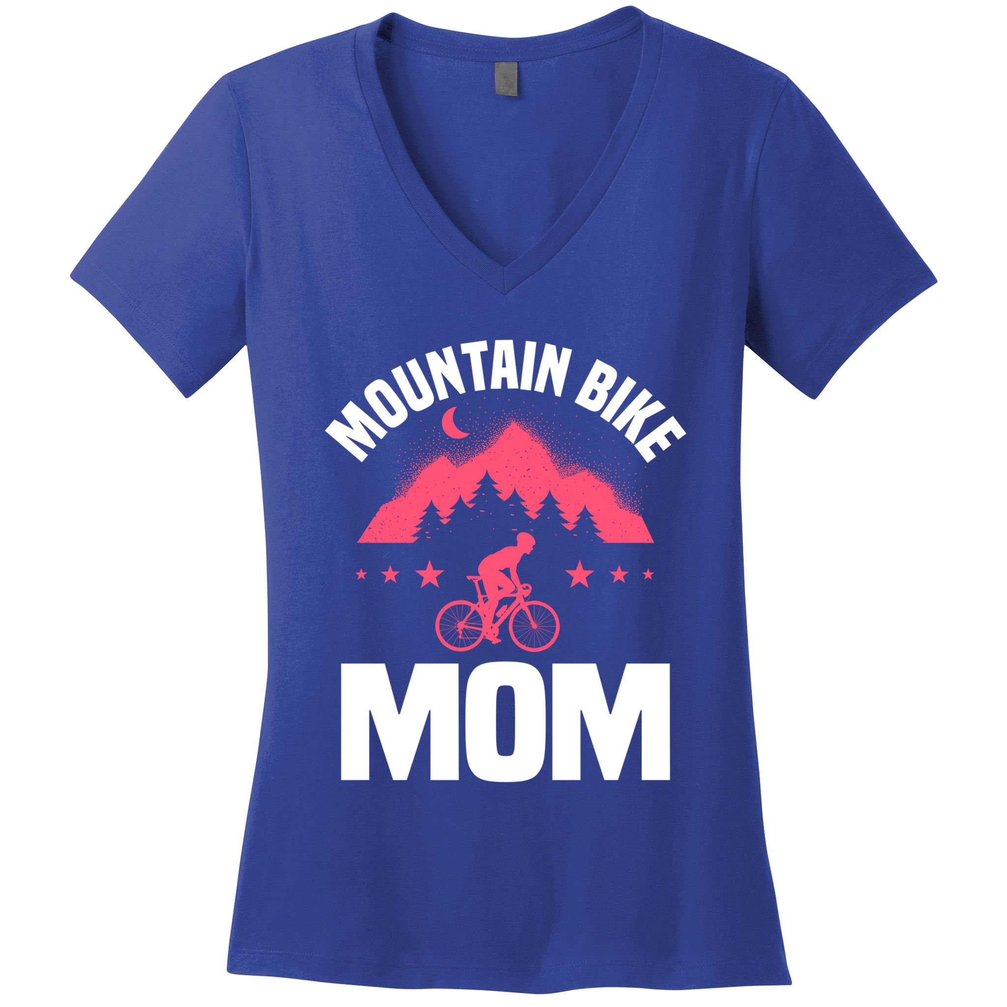 Funny Cycling Mountain Bike Mom Mtb Mountain Biking Mom Gift Women's V-Neck T-Shirt