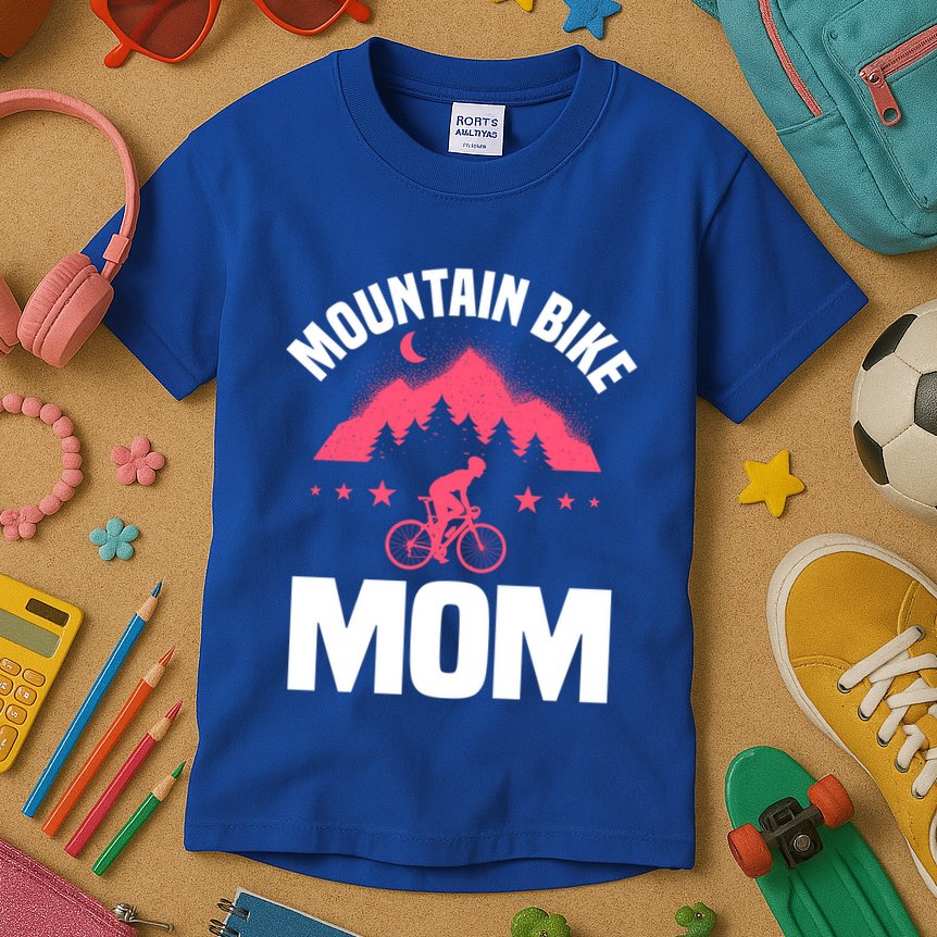 Funny Cycling Mountain Bike Mom Mtb Mountain Biking Mom Gift Kids T-Shirt