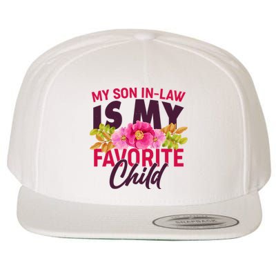 Funny Cute My Son In Law Is My Favorite Child Wool Snapback Cap