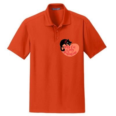 Funny Cute My Cat Is My Valentine Dry Zone Grid Polo